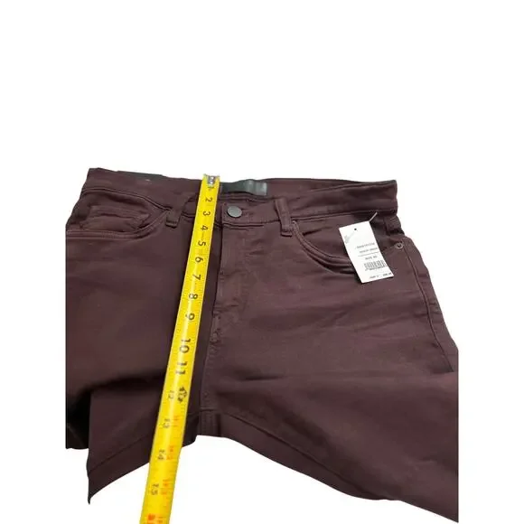 J Brand Kane Straight Fit Jean French Terry Burgundy Size 34 NWTs - Picture 12 of 13
